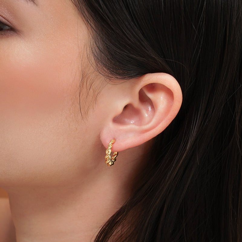 Gold earrings sales twisted hoops