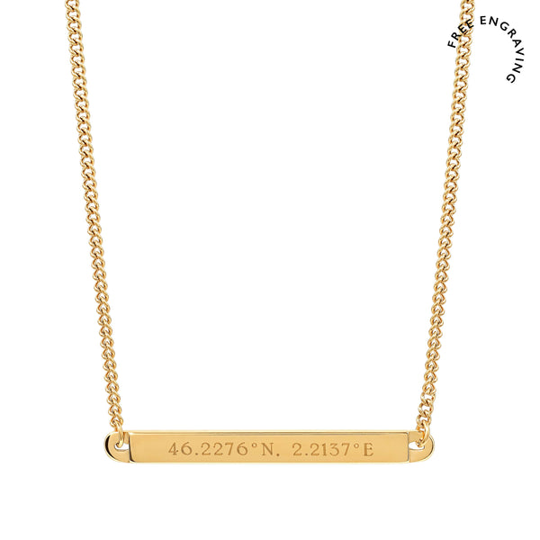Gold bar chain necklace shop