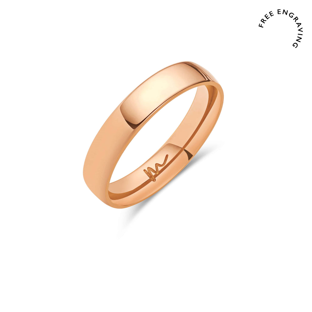 Custom Handprint Brushed Rose Gold Tungsten Men's Ring | Vansweden Jewelers